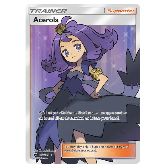 Pokemon TCG Acerola Burning Shadows 142/147