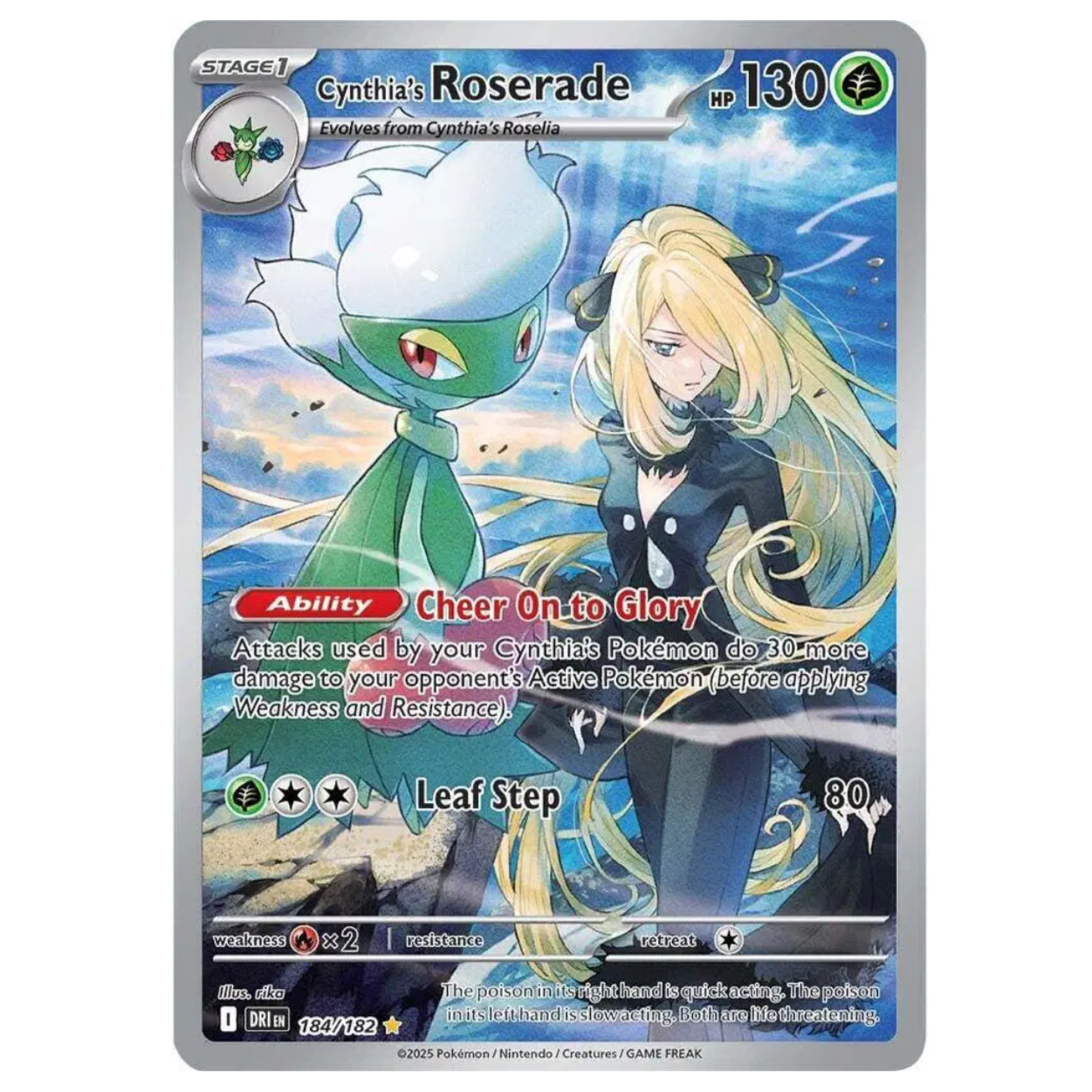 Pokemon TCG Cynthia's Roserade Restined Rivals 184/182