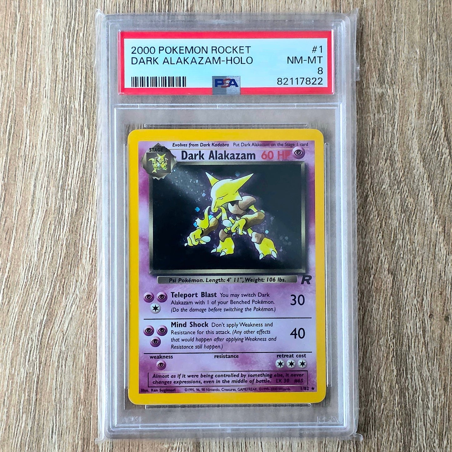 Pokemon TCG Dark Alakazam *Holo* Team Rocket 1/82 (PSA 8)