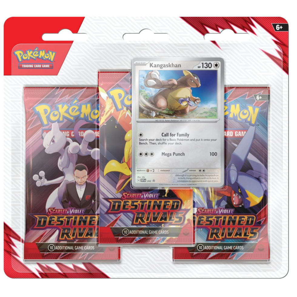Pokemon TCG Destined Rivals 3 Pack Blister - Kangaskhan