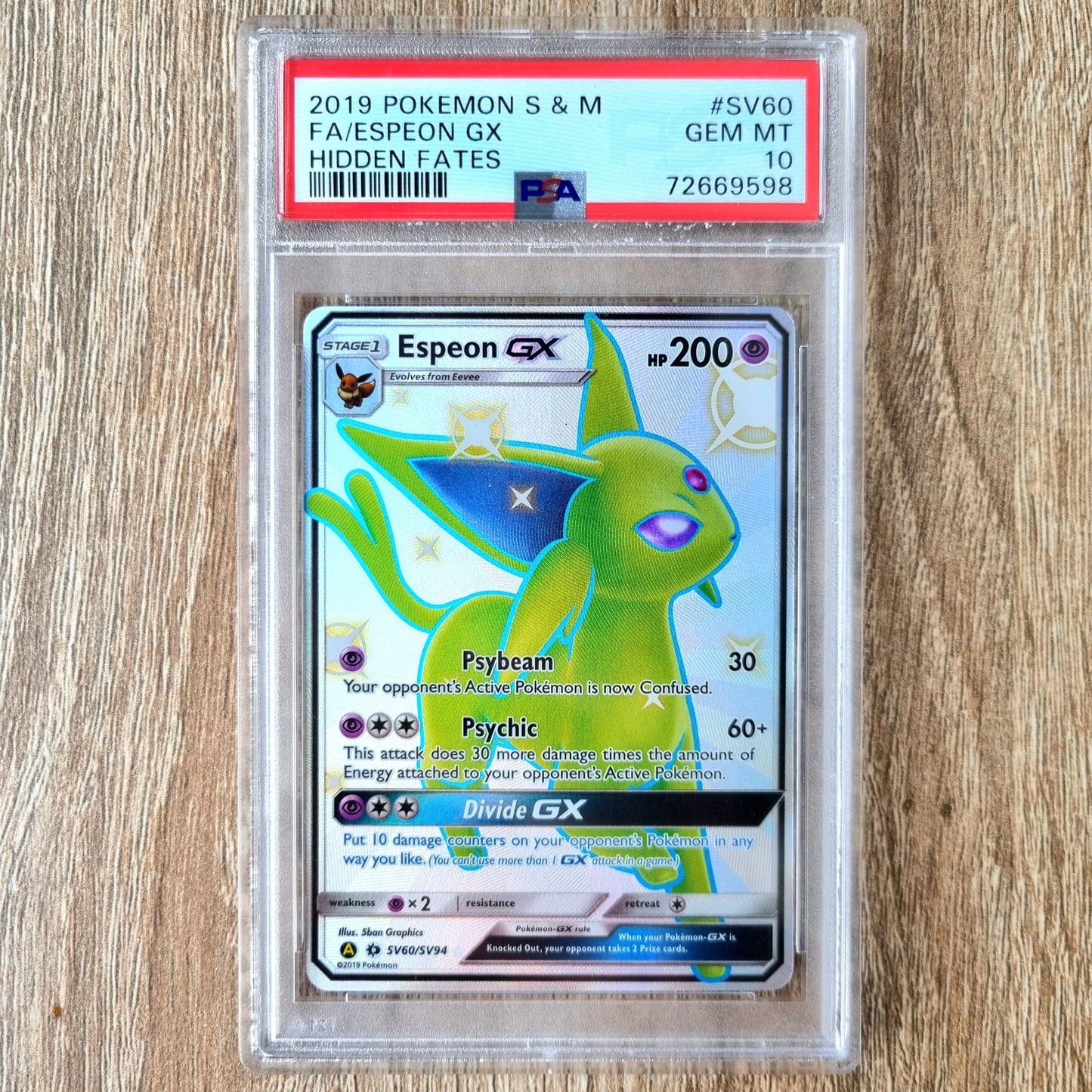 Pokemon TCG Espeon GX Hidden Fates SV60/SV94 (PSA 10)