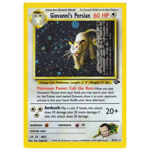 Pokemon TCG Giovanni's Persian Gym Challenge 8/132