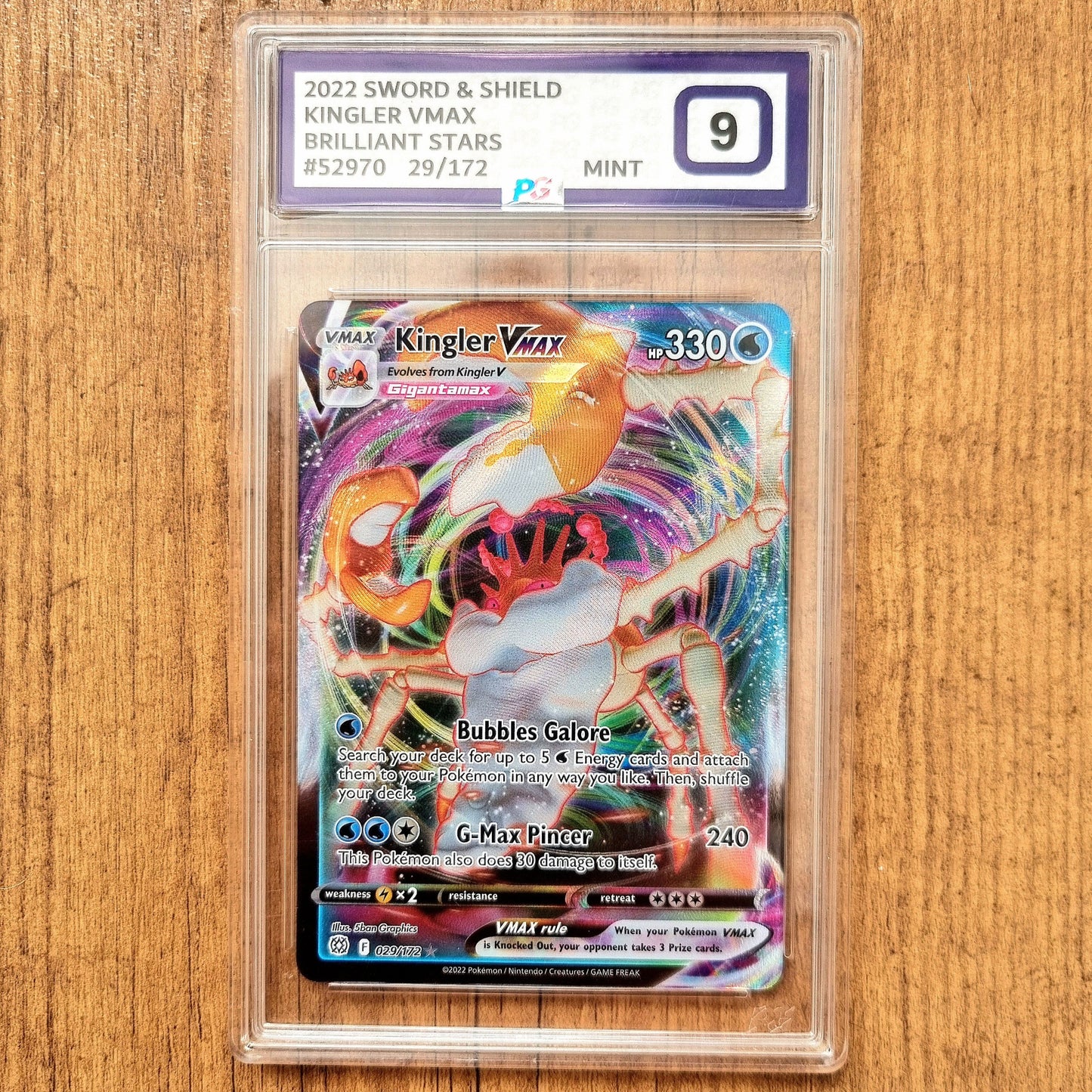 Pokemon TCG Kingler VMAX Brilliant Stars 029/172 (PG 9)