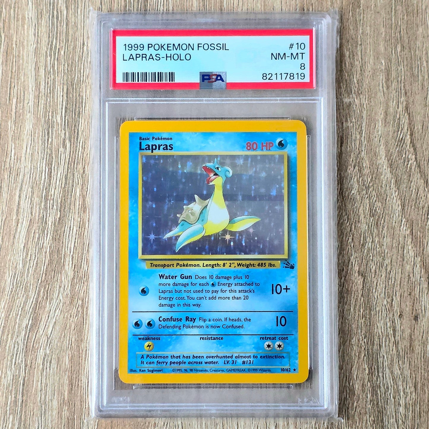 Pokemon TCG Lapras *Holo* Fossil 10/62 (PSA 8)