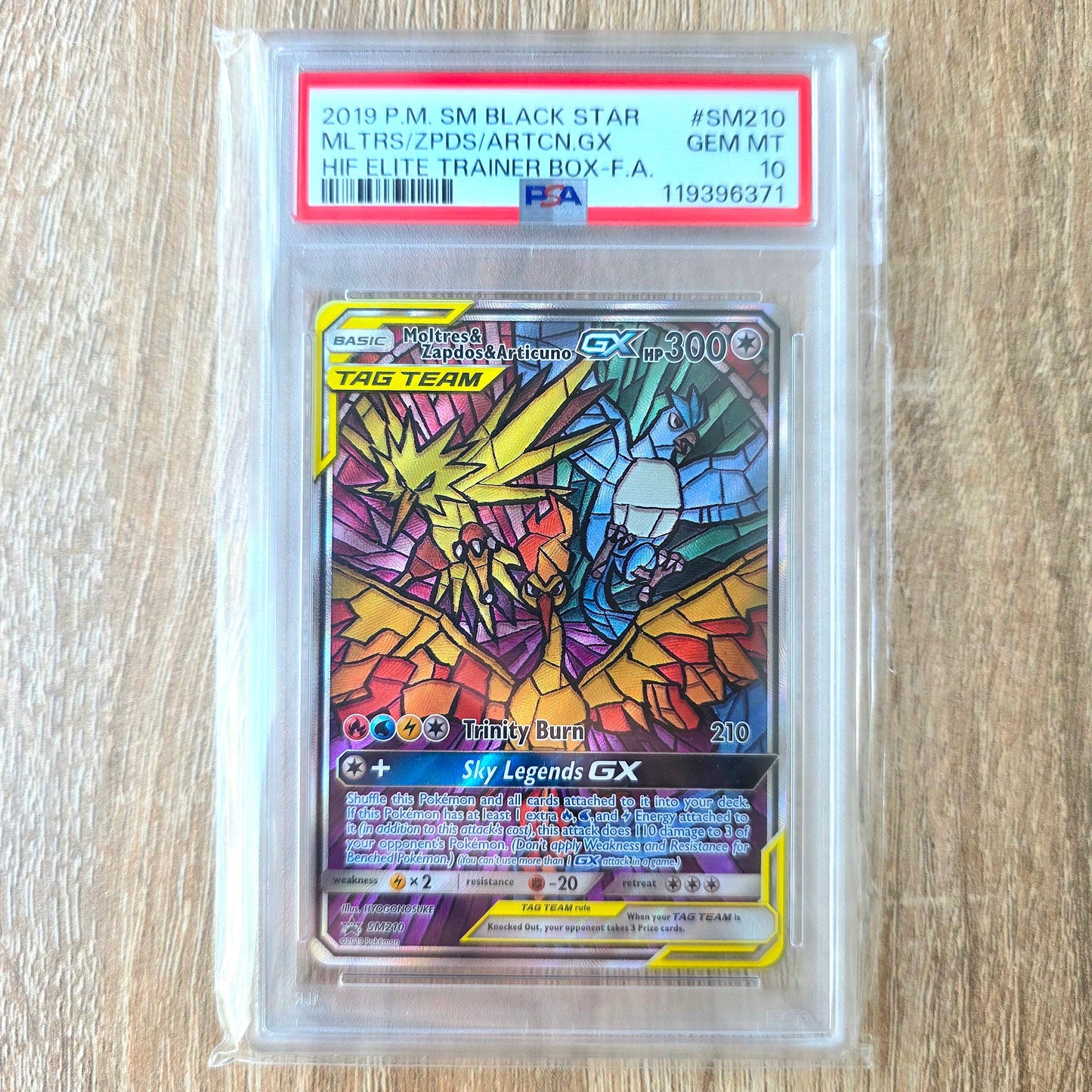 Pokemon TCG Moltres & Zapdos & Articuno GX Promo SM210 (PSA 10)
