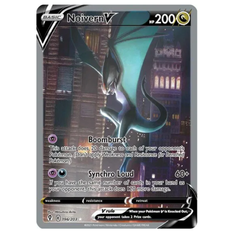 Pokemon TCG Noivern V Evolving Skies 196/203