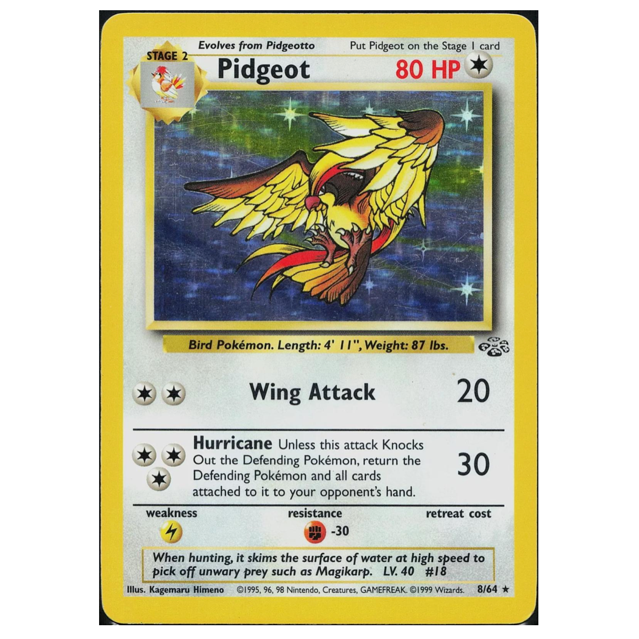 Pokemon TCG Pidgeot *Holo* Jungle 8/64