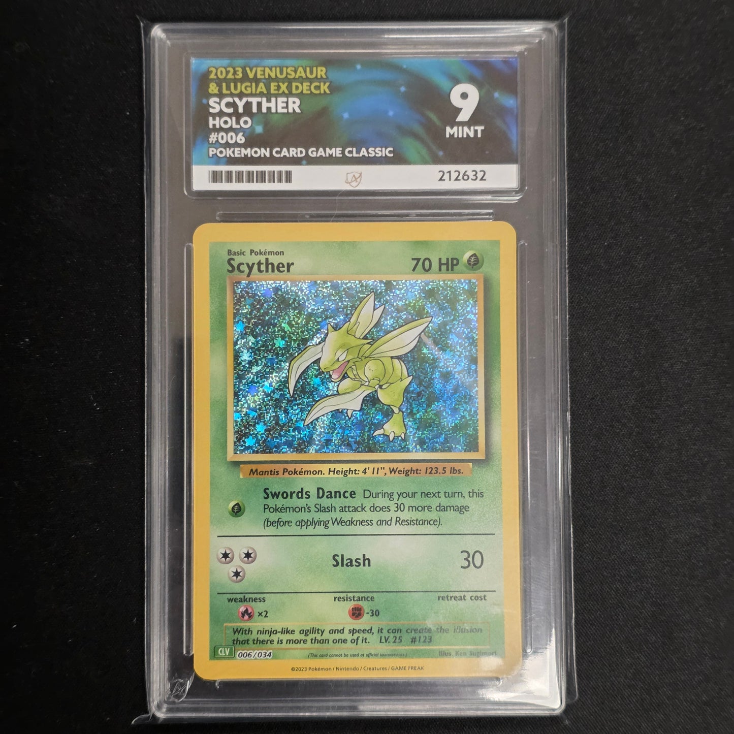 Pokemon TCG Scyther *Holo* Pokemon Card Game Classic 006/034 (Ace 9)