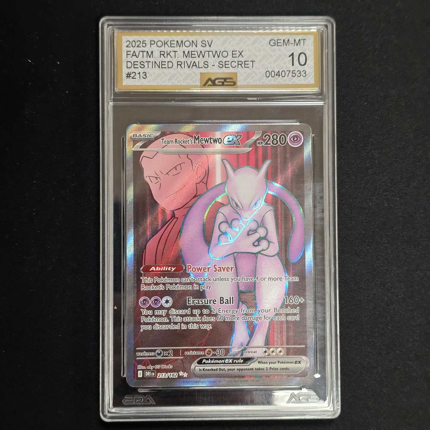 Pokemon TCG Team Rocket's Mewtwo EX Destined Rivals 213/182 (AGS 10)