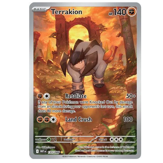 Pokemon TCG Terrakion White Flare 135/086