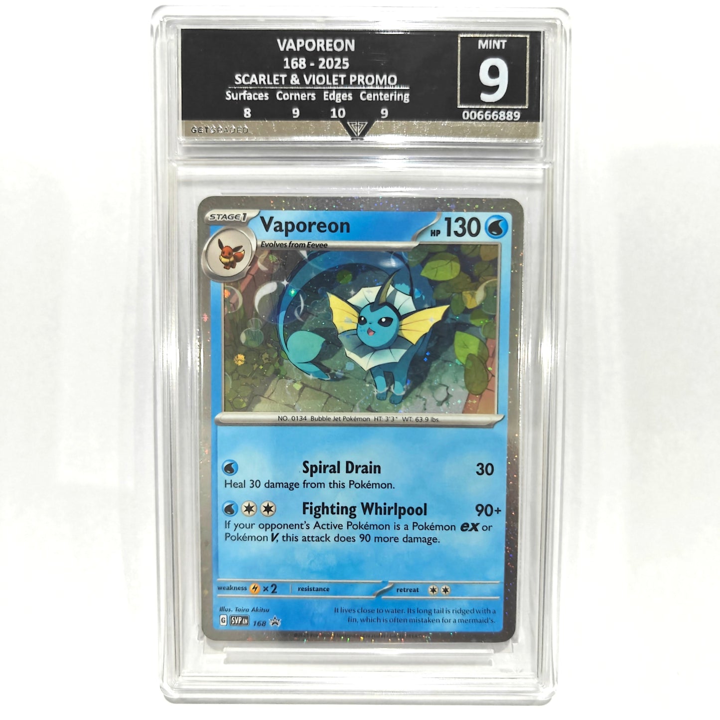 Pokemon TCG Vaporeon Promo 168 (Get Graded 9)
