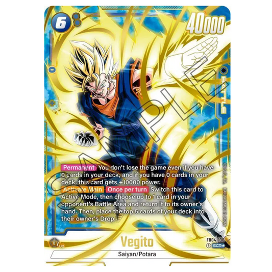 Dragon Ball Super CG Vegito Ultra Limit FB04-130 *Secret Rare Alternate Art*