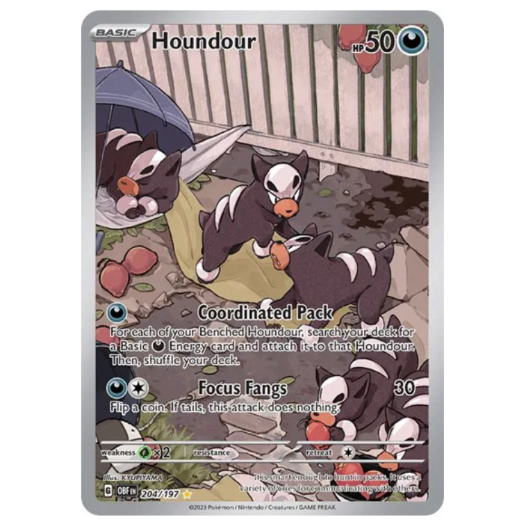 Pokemon TCG Houndour Obsidian Flames 204/197