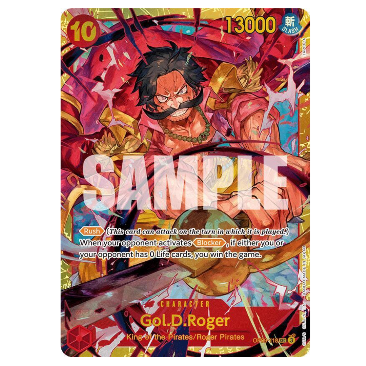 One Piece CG Gol.D.Roger *Secret Rare* Emperors in the New World OP09-118
