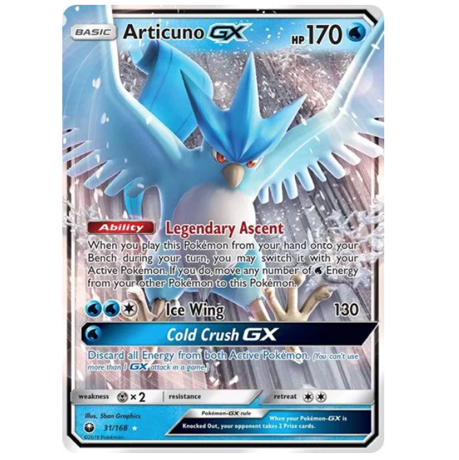 Pokemon TCG Articuno GX Celestial Storm 31/168
