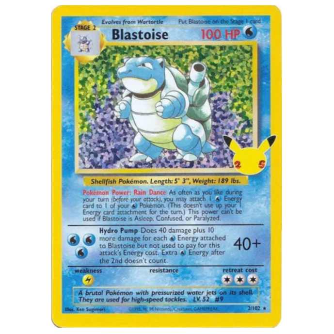 Pokemon TCG Blastoise Celebrations 2/102