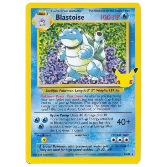 Pokemon TCG Blastoise Celebrations 2/102