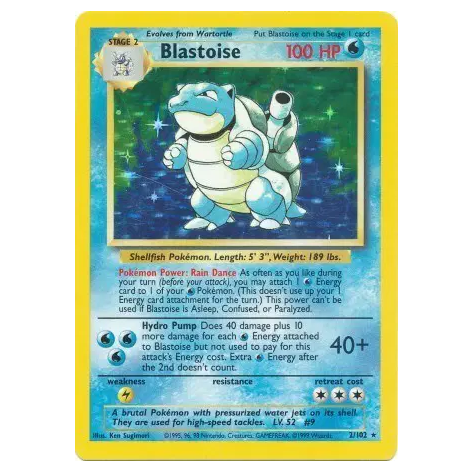 Pokemon TCG Blastoise *Holo* Base Set 2/102