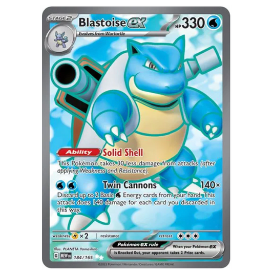 Pokemon TCG Blastoise ex 151 184/165