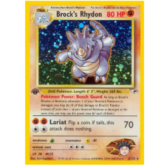 Pokemon TCG Brock's Rhydon 2/132 (SWIRL)