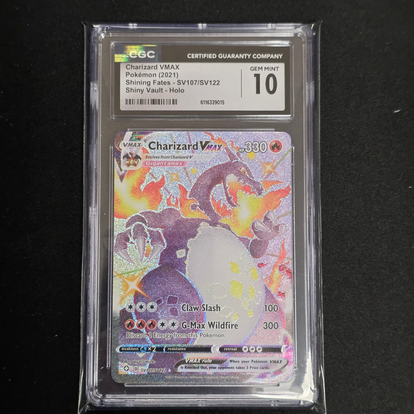 Pokemon TCG Charizard VMAX Shining Fates SV107/SV122 (CGC 10)