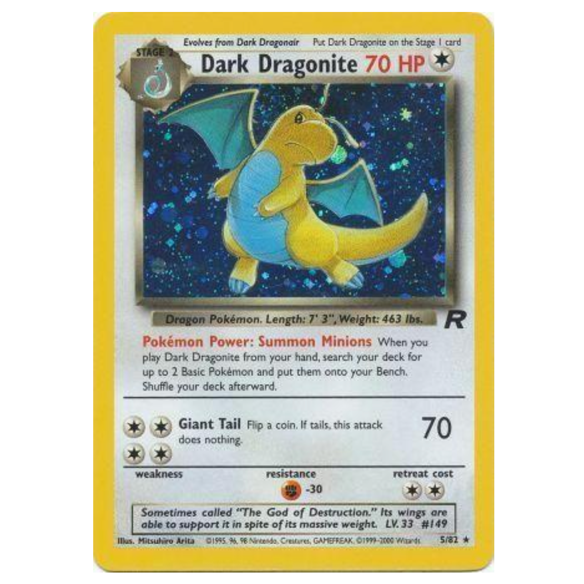 Pokemon TCG Dark Dragonite *Holo* Team Rocket 5/82