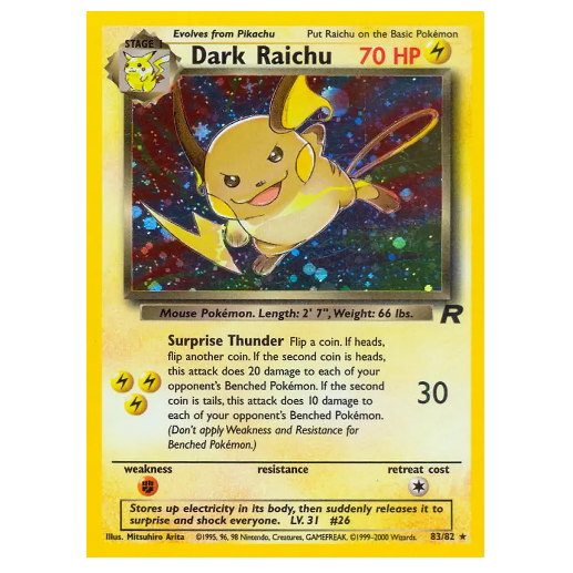 Pokemon TCG Dark Raichu Team Rocket 83/82