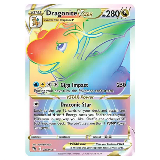 Pokemon TCG Dragonite VSTAR Pokemon Go 081/078 