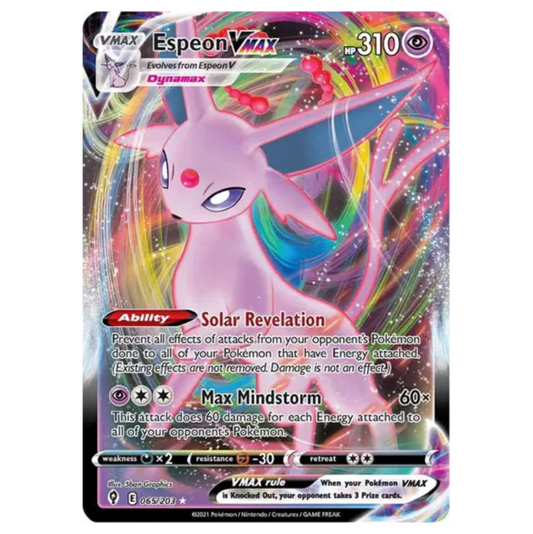 Pokemon TCG Espeon VMAX Evolving Skies 065/203
