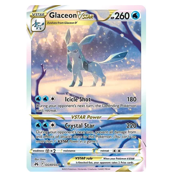 Pokemon TCG Glaceon VSTAR Crown Zenith GG40/GG70