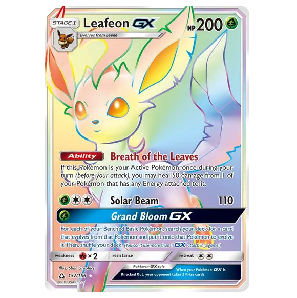 Pokemon TCG Leafeon GX Ultra Prism 157/159