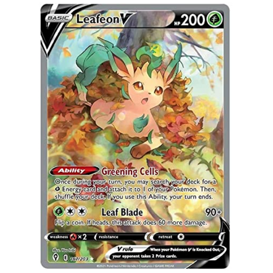 Pokemon TCG Leafeon V Evolving Skies 167/203