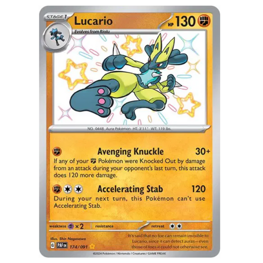 Pokemon TCG Lucario *Baby Shiny* Paldean Fates 174/091