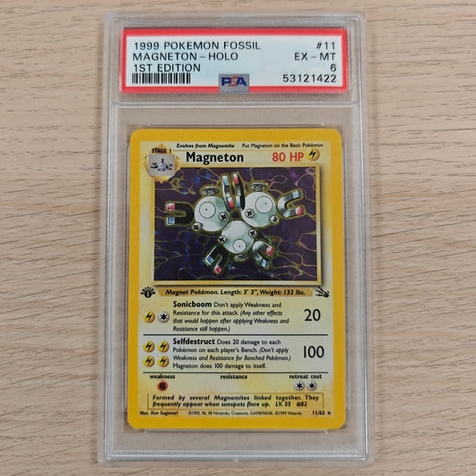 Pokemon TCG Magneton 1st Edition *Holo* Fossil 11/62 (PSA 6)