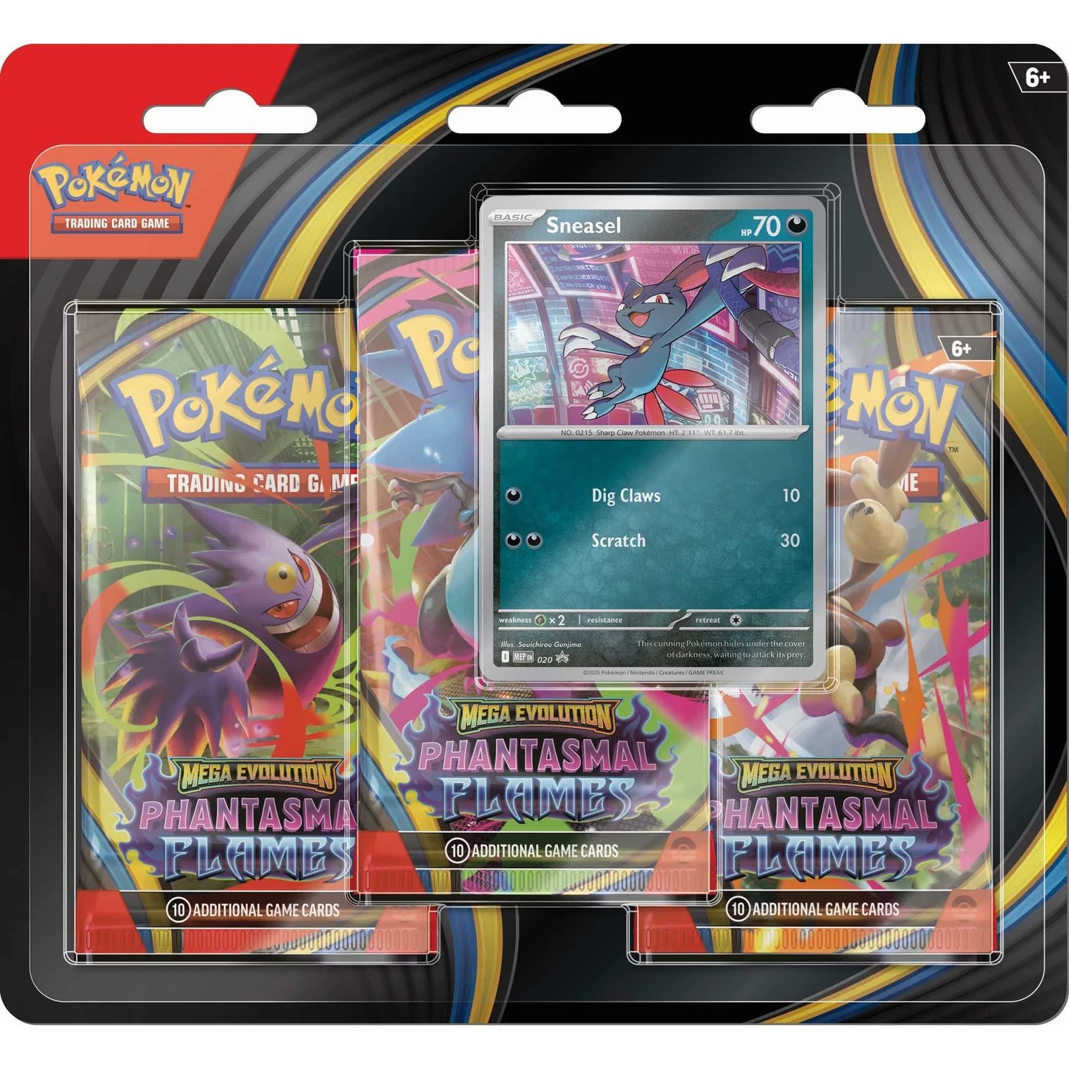 Pokemon TCG Mega Evolution Phantasmal Flames 3 Pack Blister Sneasel