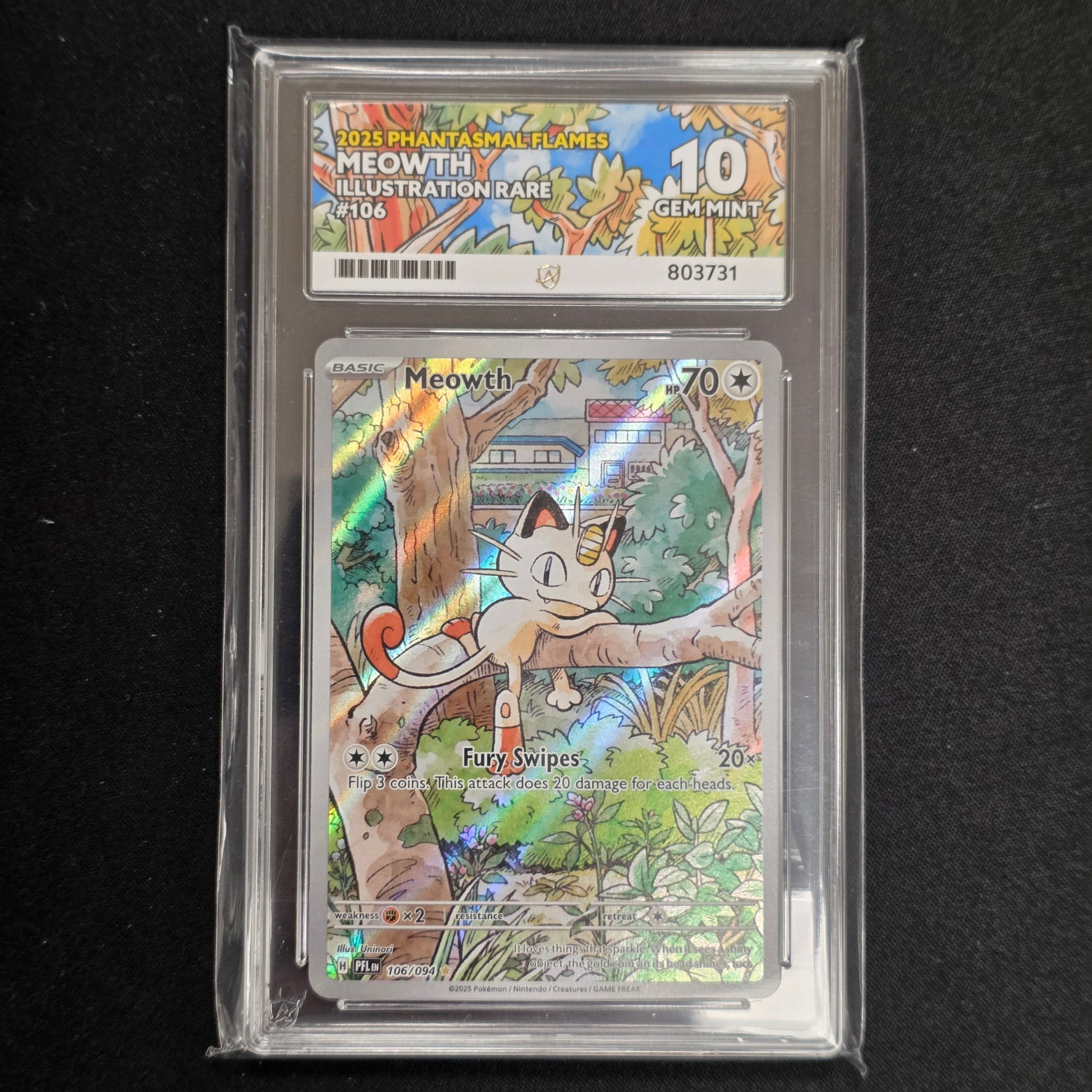 Pokemon TCG Meowth Phantasmal Flames 106/094 (Ace 10)