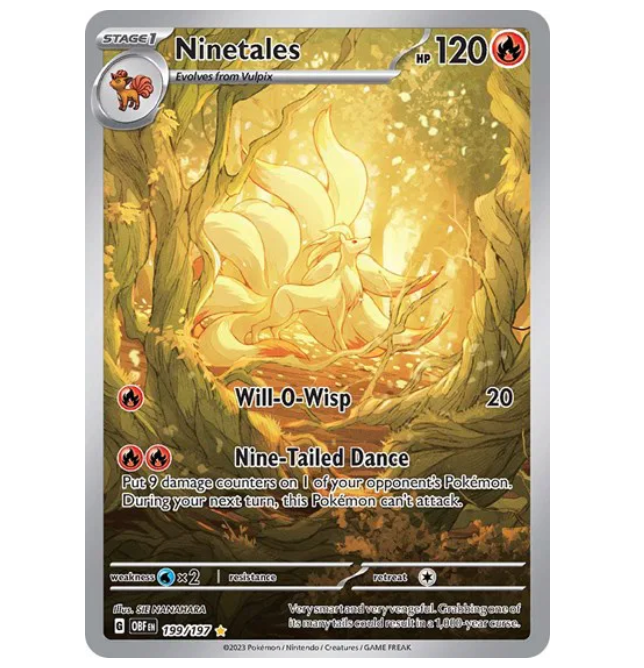 Pokemon TCG Ninetales Obsidian Flames 199/197