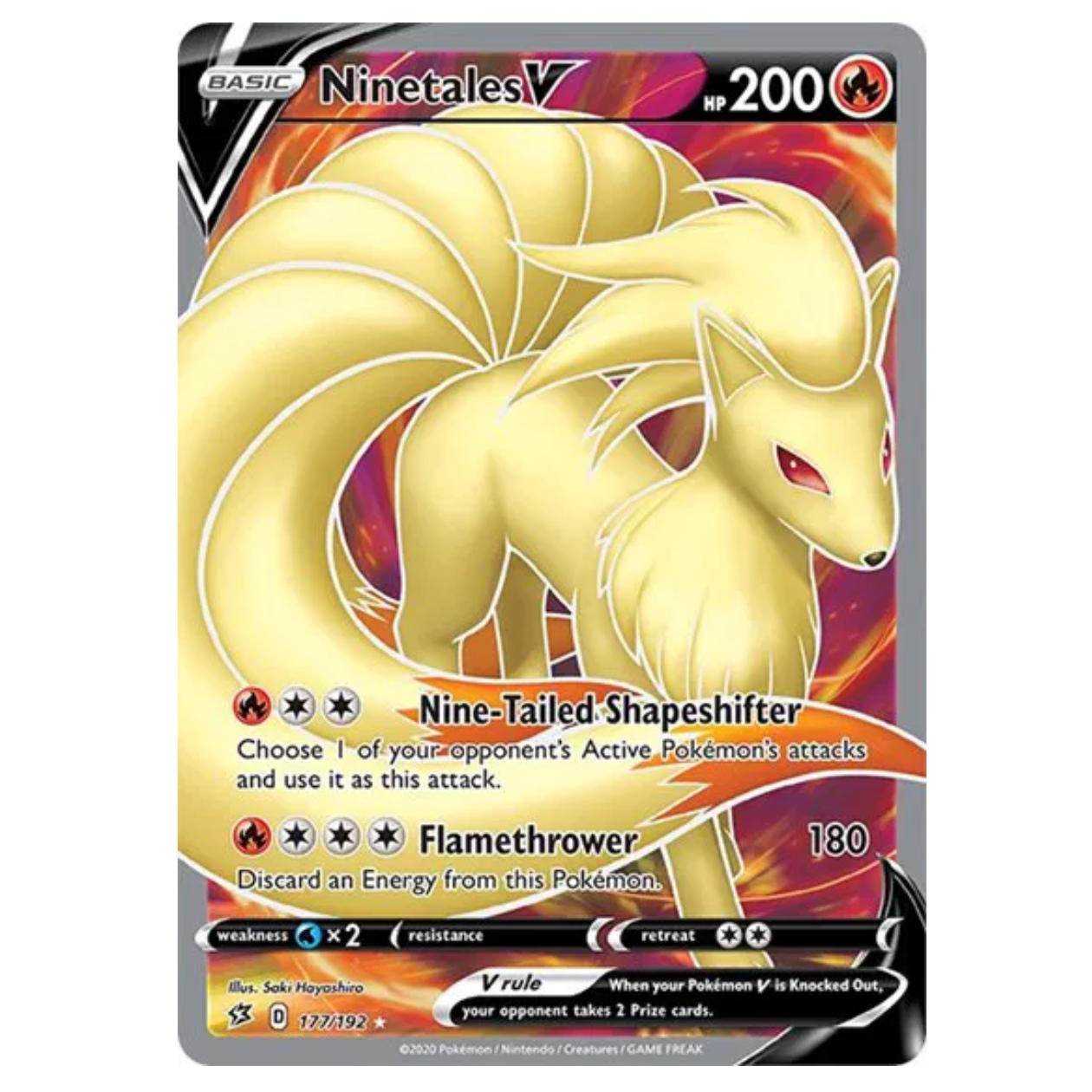 Pokemon TCG Ninetales V Rebel Clash 177/192