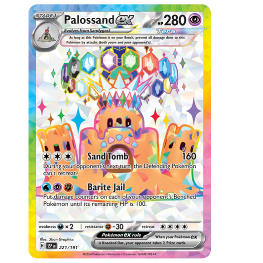 Pokemon TCG Palossand ex Surging Sparks 221/191