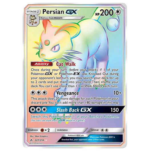 Pokemon TCG Persian GX Unbroken Bonds 227/214