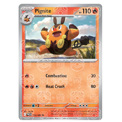 Pokemon TCG Pignite *Master Ball* Whute Flare 012/086