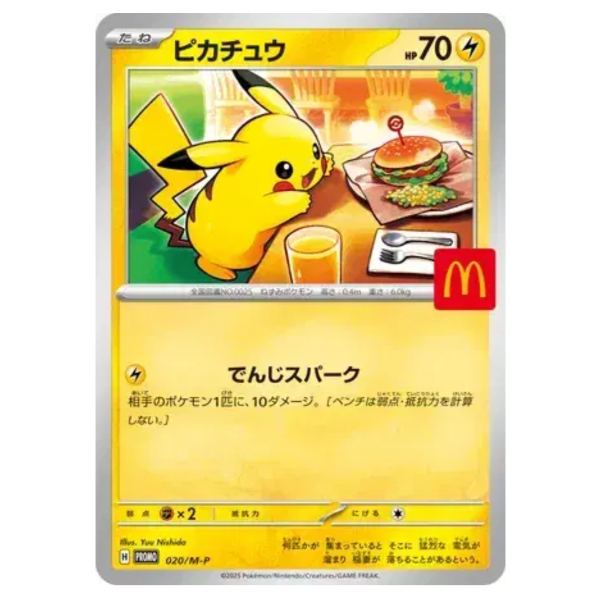 Pokemon TCG Pikachu 020/M-P Promo(Japanese)