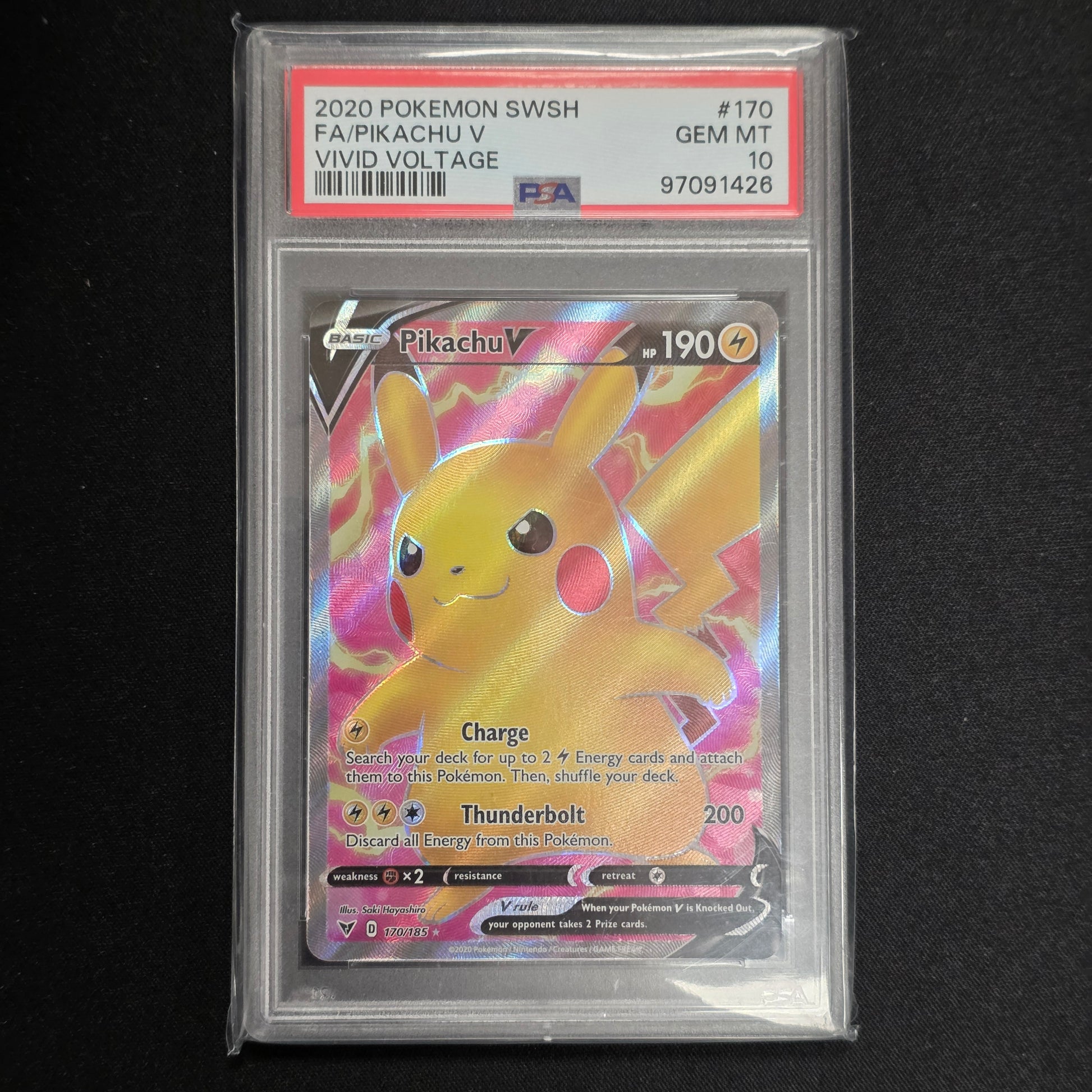 Pokemon TCG Pikachu V Vivid Voltage 170/185 (PSA 10)