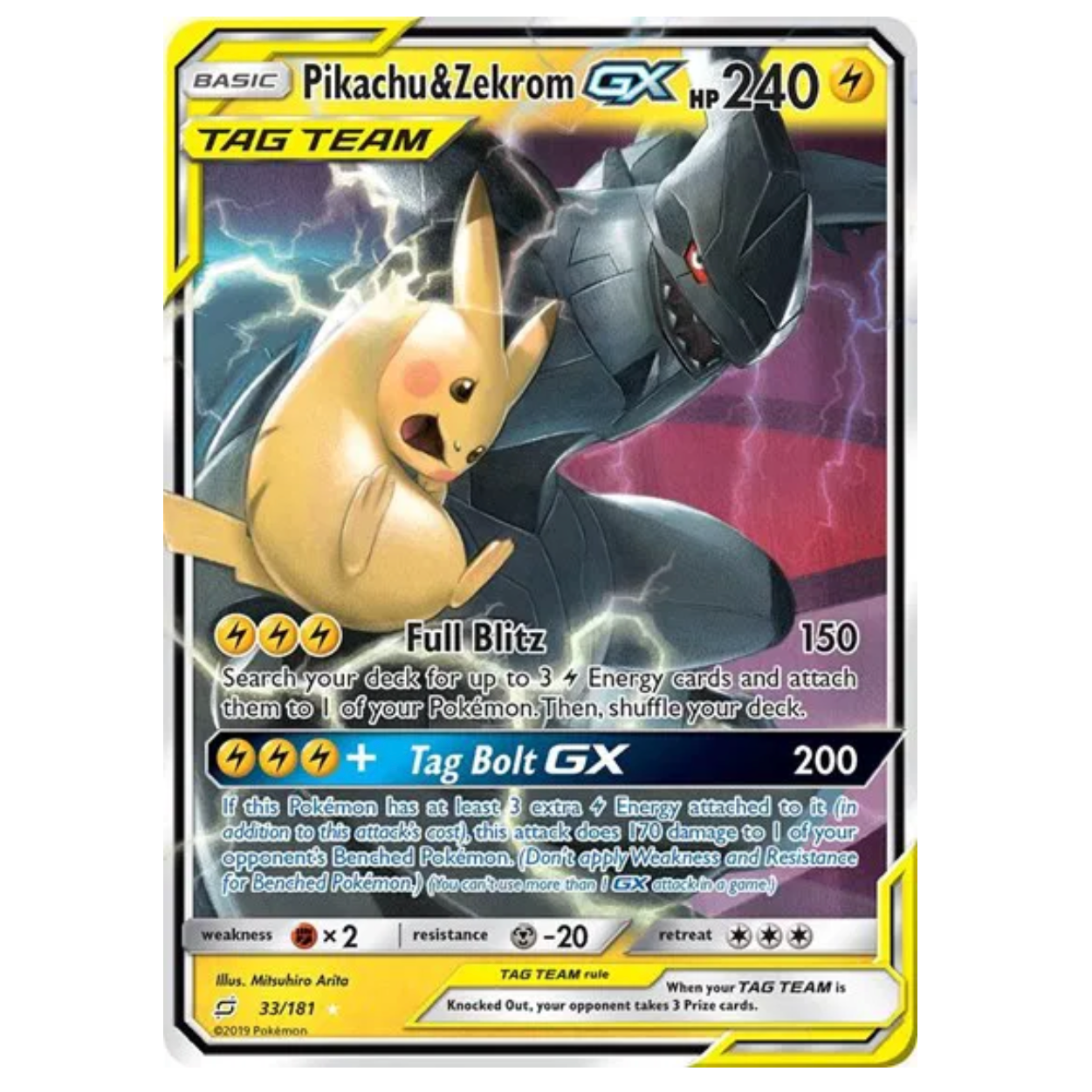 Pokemon TCG Pikachu & Zekrom GX Team Up 33/181