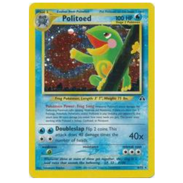 Pokemon TCG Politoed *Holo* Neo Discovery 8/75
