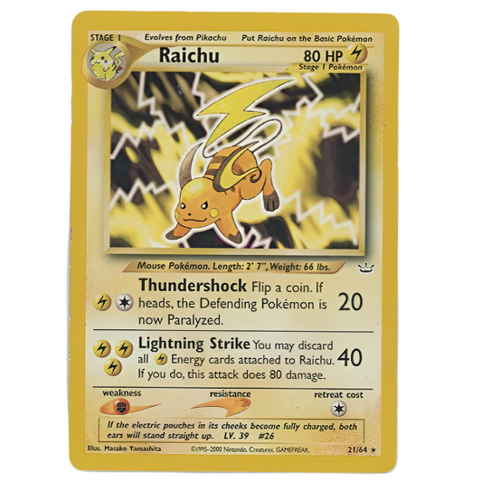 Pokemon TCG Raichu Neo Revolution 21/64