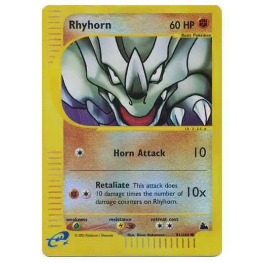 Pokemon TCG Rhyhorn *Reverse Holo* Skyridge 91/144
