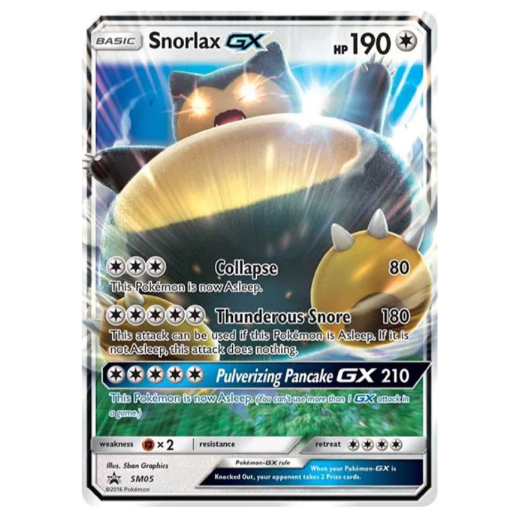 Pokemon TCG Snorlax GX Promo SM05