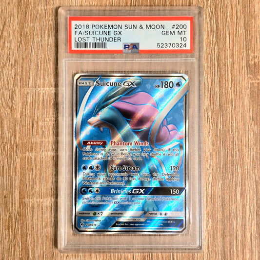 Pokemon TCG Suicune GX Lost Thunder 200/214 (PSA 10)