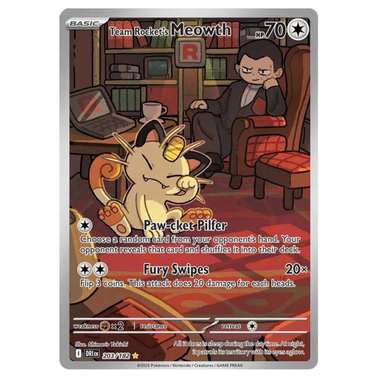 Pokemon TCG Team Rocket's Meowth Destined Rivals 203/182